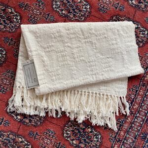Mostrom‎ & Chase Handweavers "Bronson Lace" All Cotton Natural Blanket